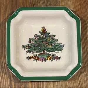 Vintage Spode Christmas Tree Square trinket cigarette tray dish